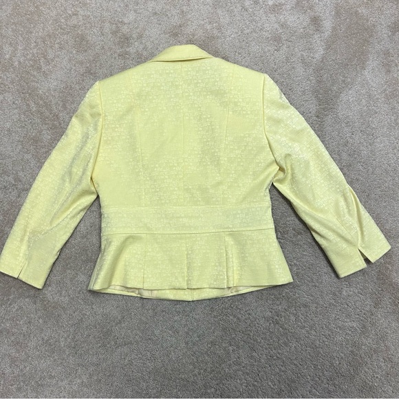 Tahari Arthur S. Levine yellow tailored Blazer single breasted textured Sz 6 - Picture 4 of 11